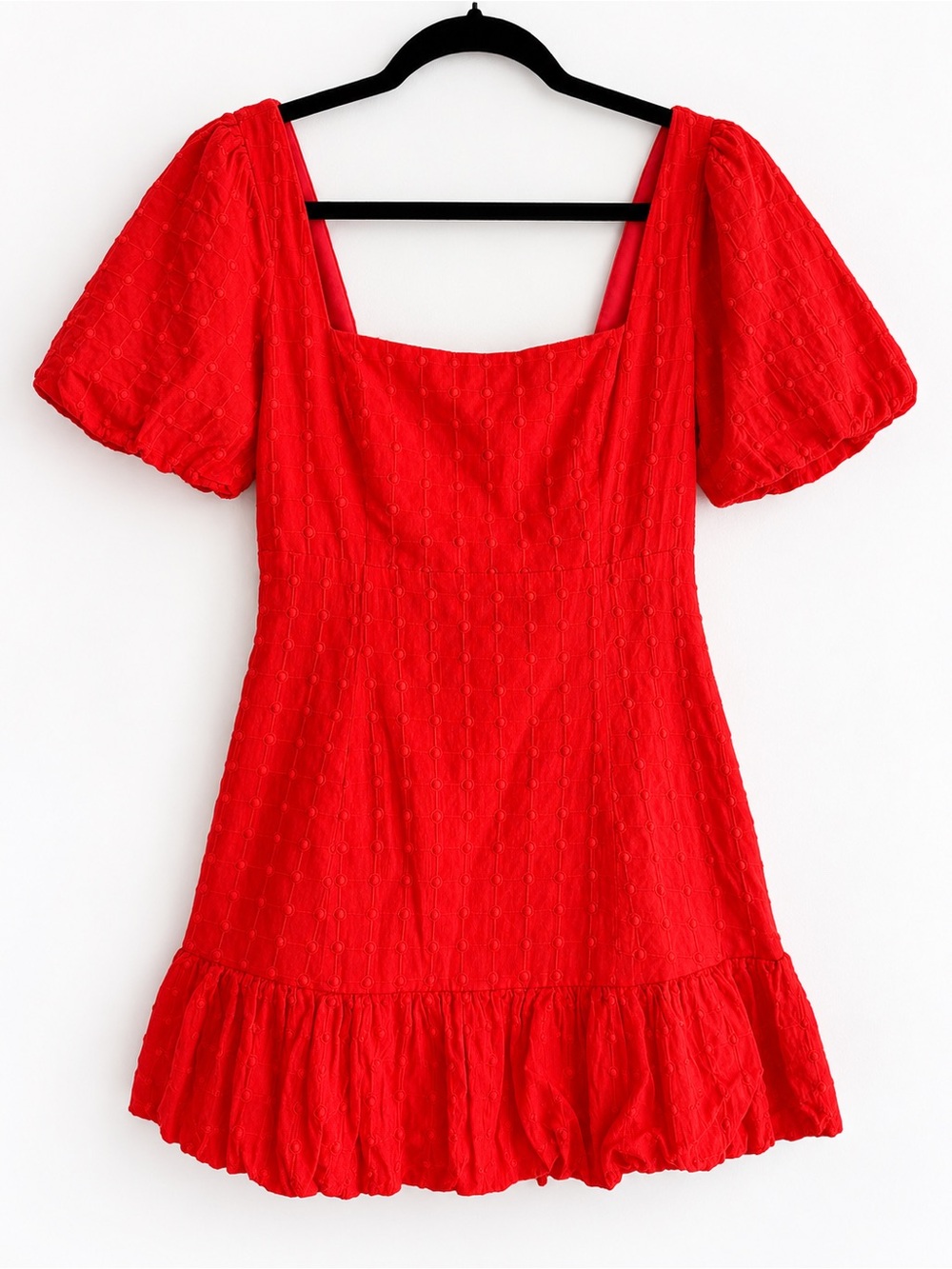 Lulu's Red Puff-Sleeve Mini Dress